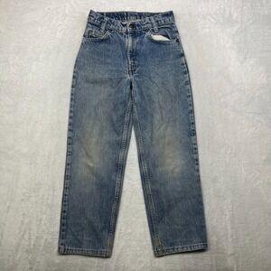 Vintage Levi's Orange Tab 550 Jeans Women's 14 Slim Blue Denim Crop Snap - 24X23